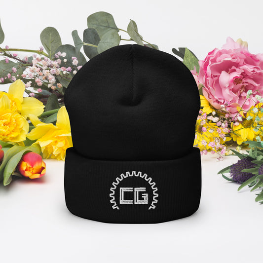 Mini "CG" Logo Black Beanie